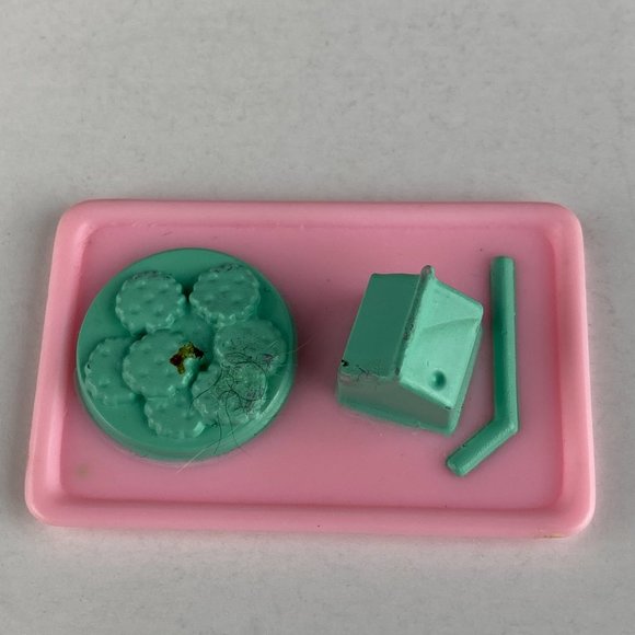 Barbie Pink Rectangular Food Meal Tray Kids Toy Playset Accessory - Picture 3 of 6